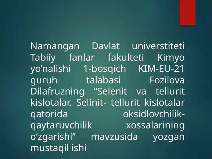 Selenit va tellurit kislotalar