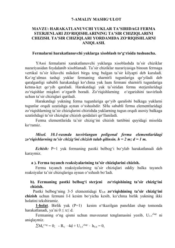 Fermalarning Ta’sir Chiziqi Tasvirlash