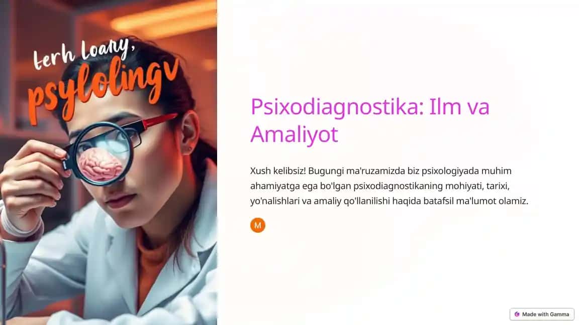 Psixodiagnostika: Ilm va Amaliyot