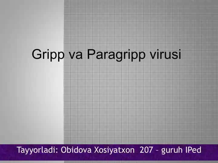 Gripp va Paragripp virusi