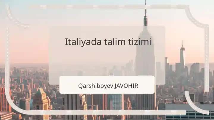 Italiyada talim tizimi
