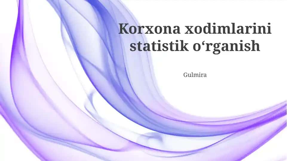 Kompaniya Xodimlarining Statistik Tadqiqoti