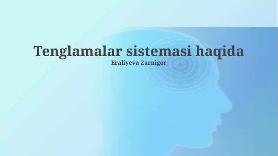 Bog'lanishlar Tizimi haqida taqdimot