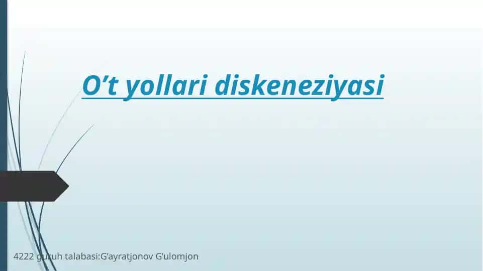 O‘tchiqarish yo‘llari diskineziyasi