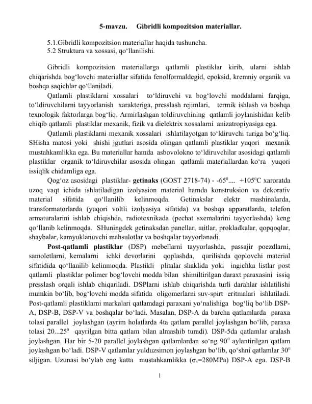 Gibridli kompozitsion materiallar
