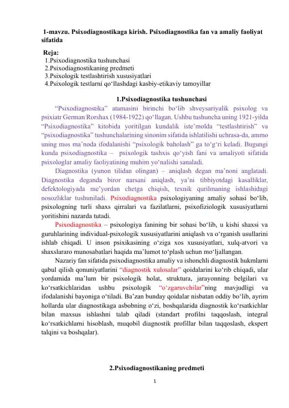Psixodiagnostika