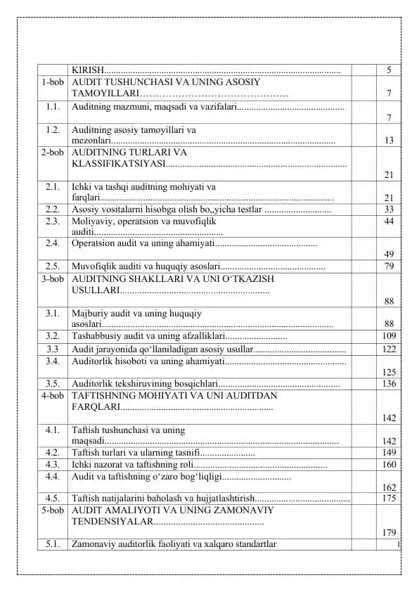 AUDIT TUSHUNCHASI VA UNING ASOSIY TAMOYILLARI
