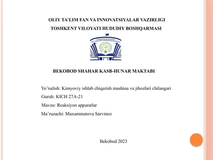 Reaksiyon apparatlar