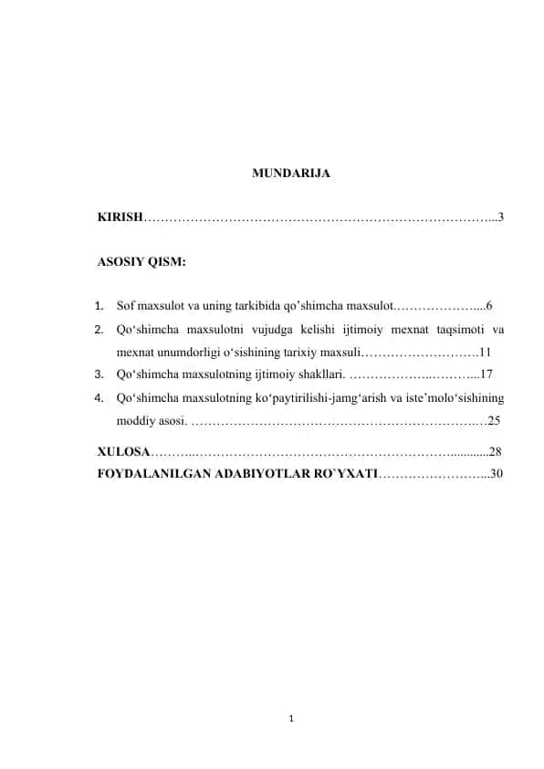 Qoʻshimcha maxsulotlar