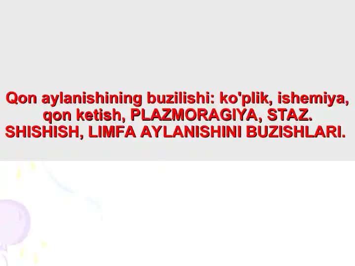 Qon aylanishining buzilishi