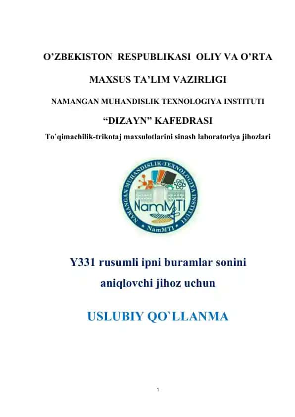 Y331 rusumli ipni buramlar sonini aniqlovchi jihoz