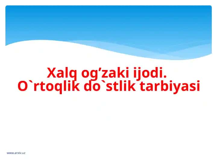 Xalqog’zaki Ijodi