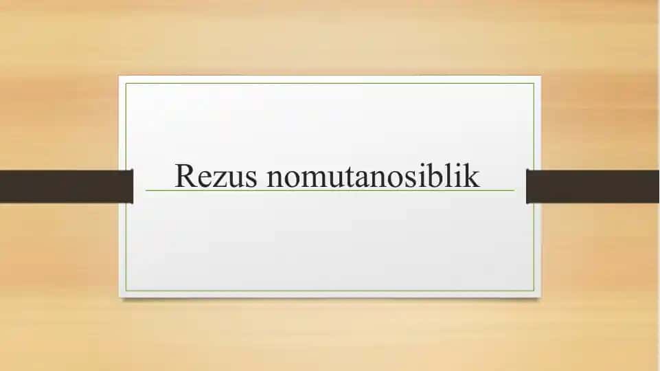 Rezus immunizatsiya