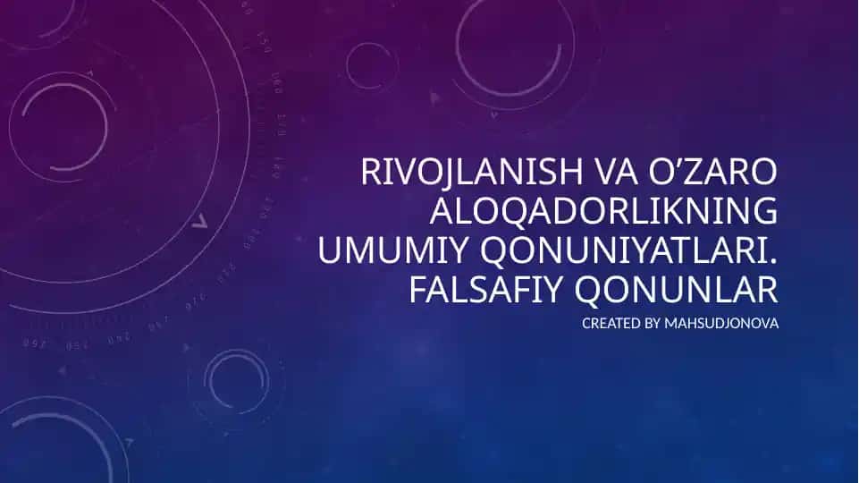 O'zgarish va Taraqqiyot Falsafasi
