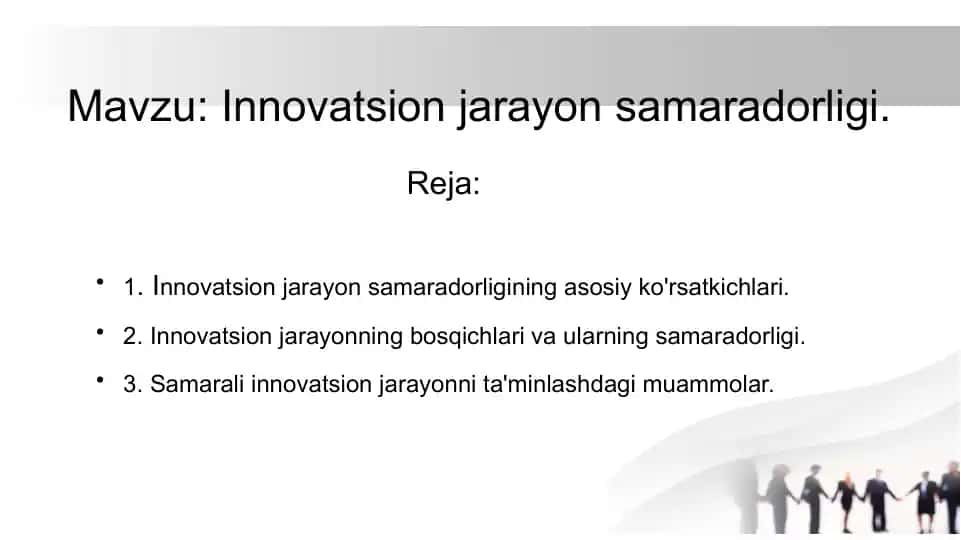 Innovatsion jarayon samaradorligi