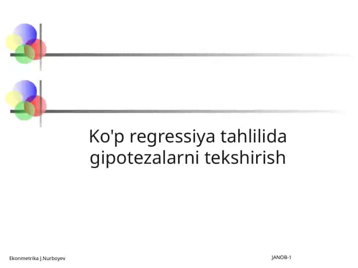 Ko'p regressiya tahlilida gipotezalarni tekshirish