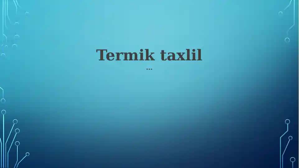 Termik taxlil