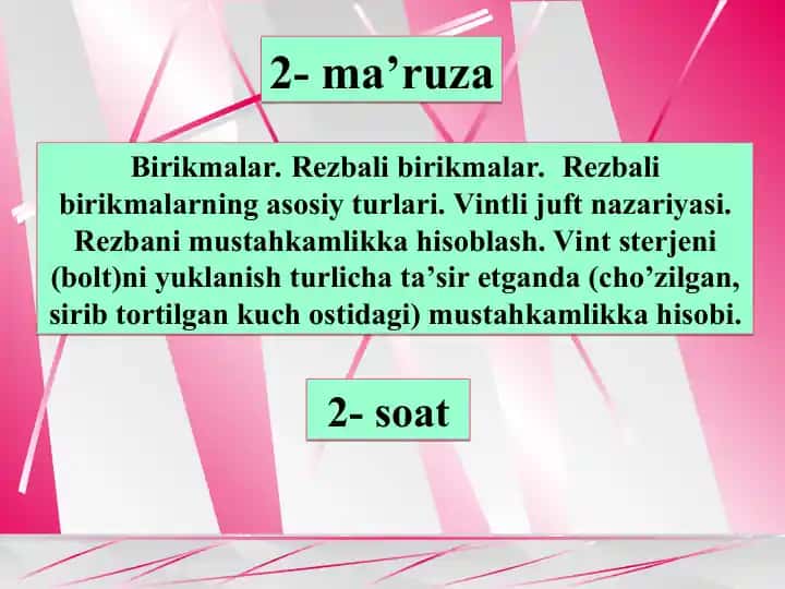 Rezbali birikmalar