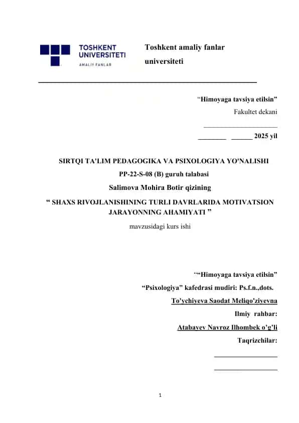 SHAXS RIVOJLANISHINING TURLI DAVRLARIDA MOTIVATSION JARAYONNING AHAMIYATI .docx