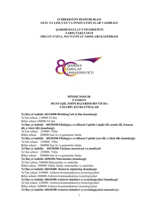 Filologiya va tillarni o’qitish