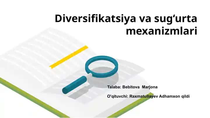Diversifikatsiya va sug‘urta mexanizmlari