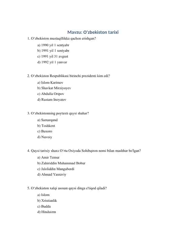 O'zbekiston tarixi