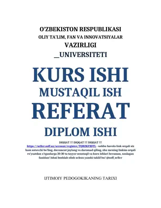 Ijtimoiy Pedagogikaning Tarikhi
