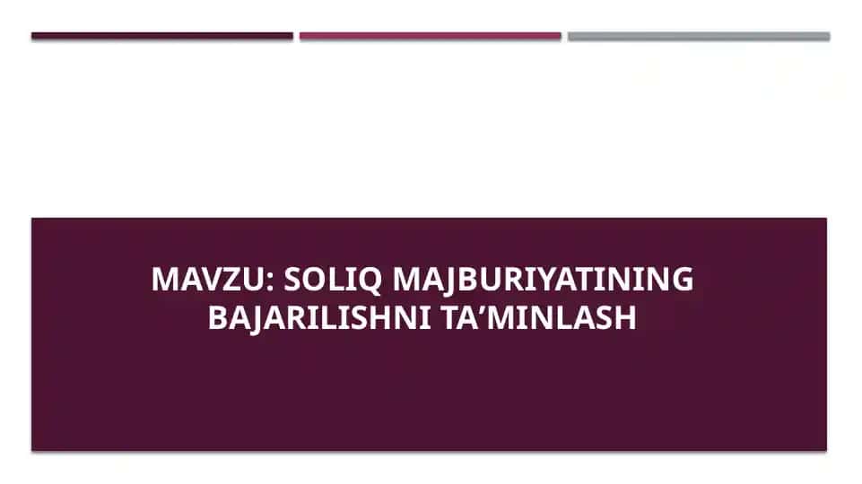 Soliq majburiyatining bajarilishni taʼminlash