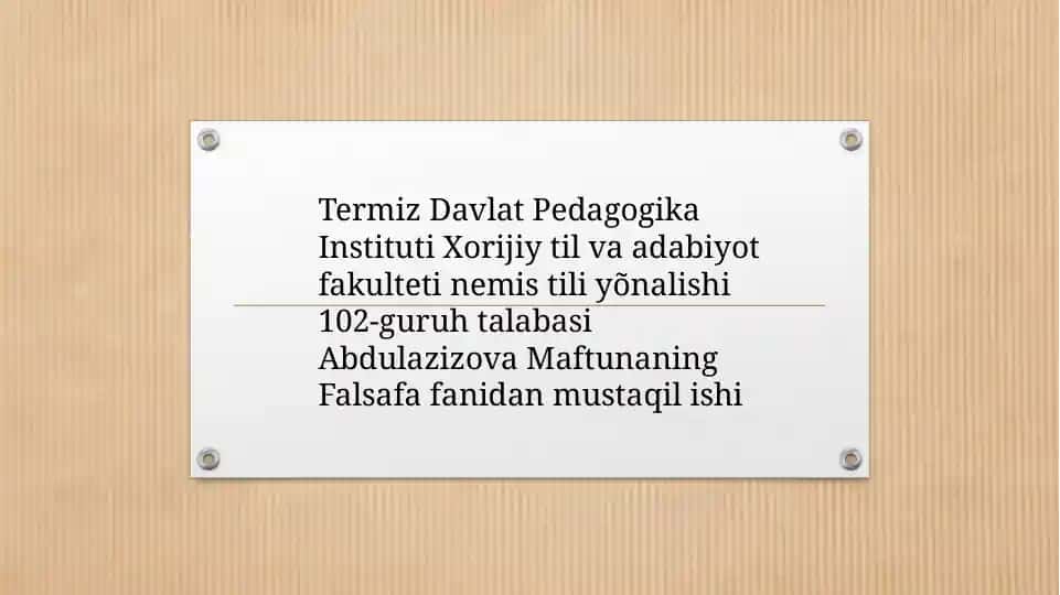 Dunyoqarash va uning mohiyati