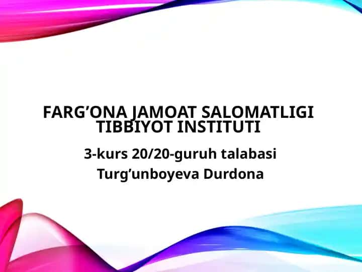 O'TKIR QORIN SINDROMI VA QORIN URGENT PATALOGIYALARIDA TO'G'RI TASHXISLASH