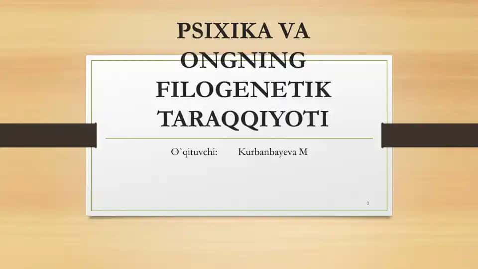 Psixikaning filogenetik taraqqiyoti