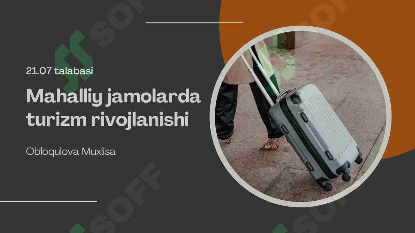 Mahalliy jamolarda turizm rivojlanishi