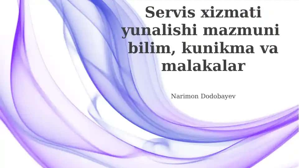 Servis xizmati yunalishi