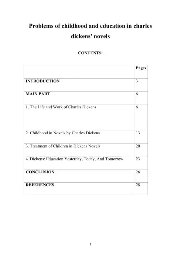 Problems of childhood and education in Charles Dickens' novels