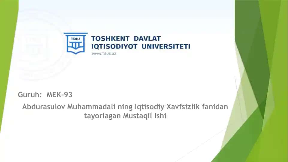 Iqtisodiy Xavfsizlik