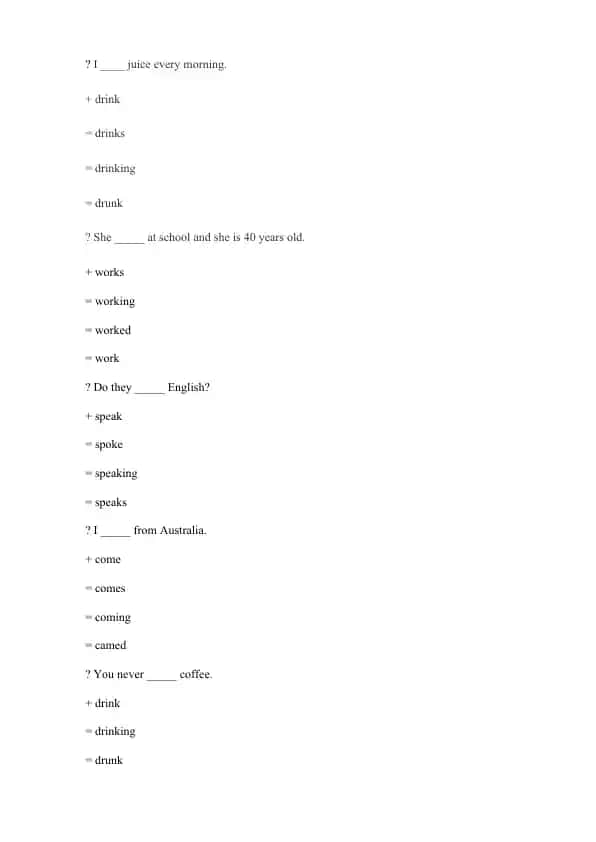 English Grammar Quiz