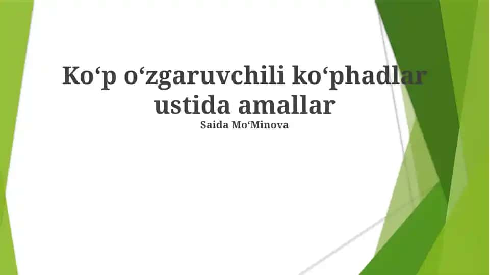 Murakkab Operatsiyalar: Differensiatsiya, Integratsiya va Kompozitsiya
