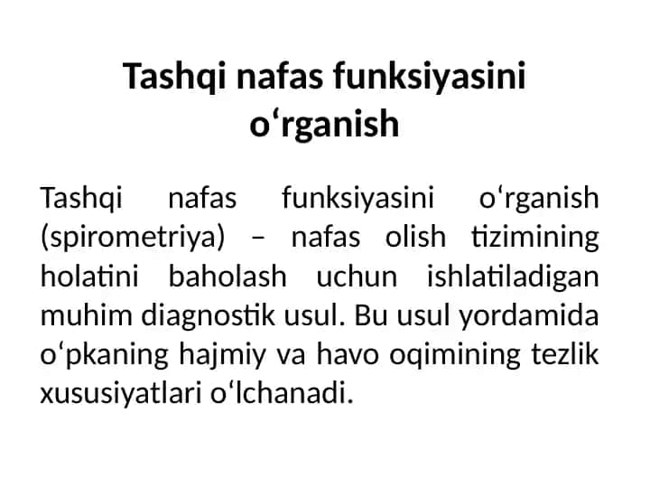 Tashqinafasfunksiyasinio‘rganish