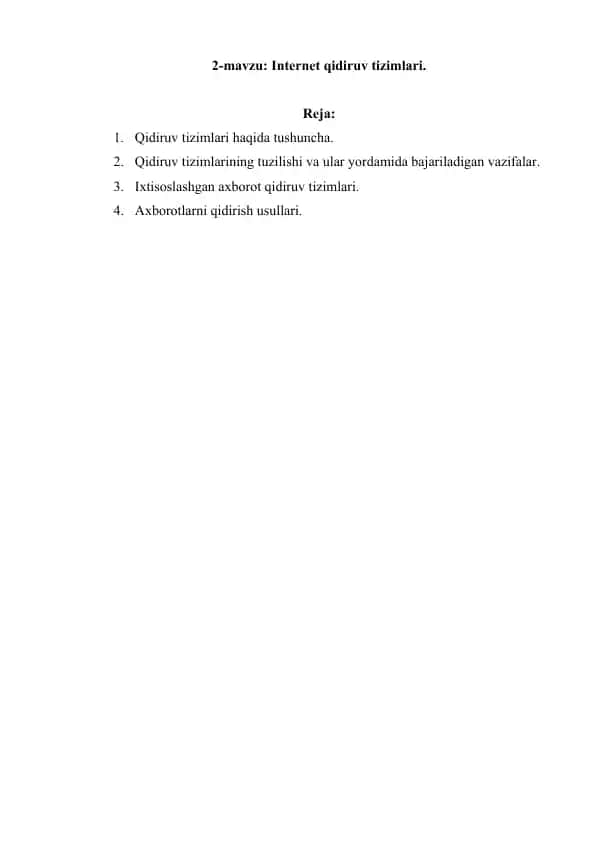 Internet qidiruv tizimlari