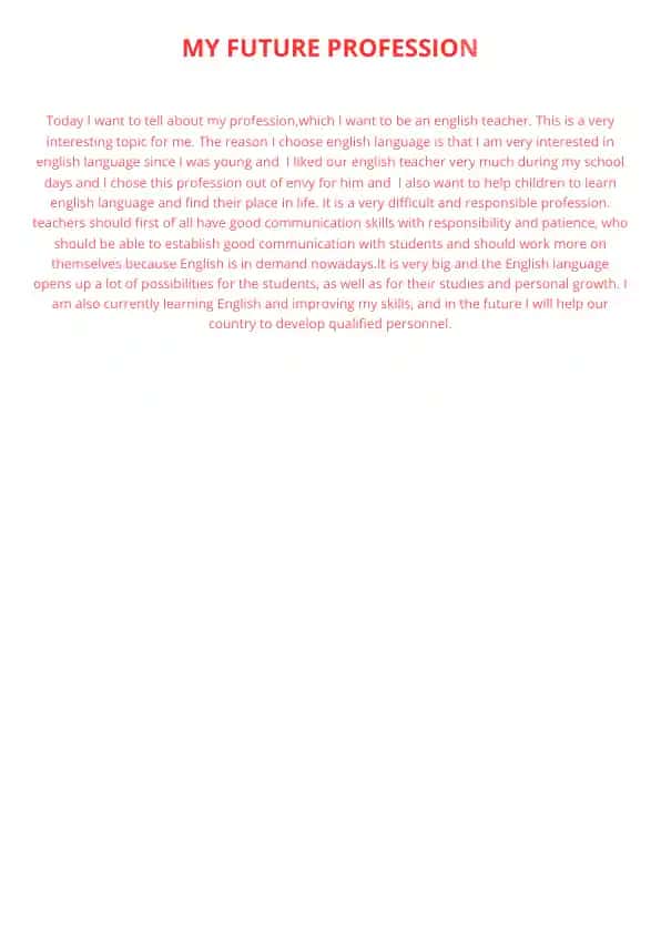 English Teacher Profession