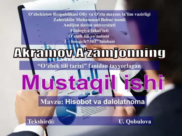 Hisobot va Dalolatnoma
