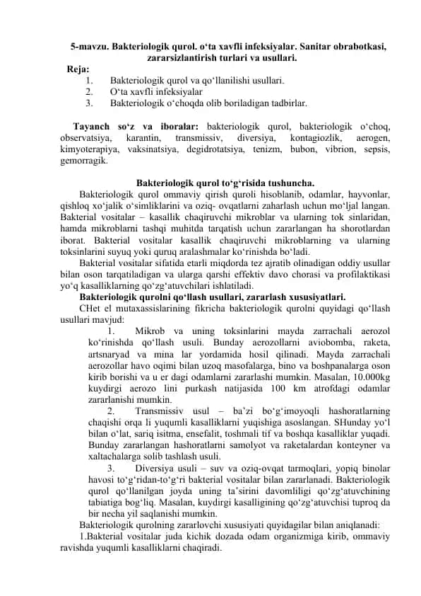 Bakteriologik qurol