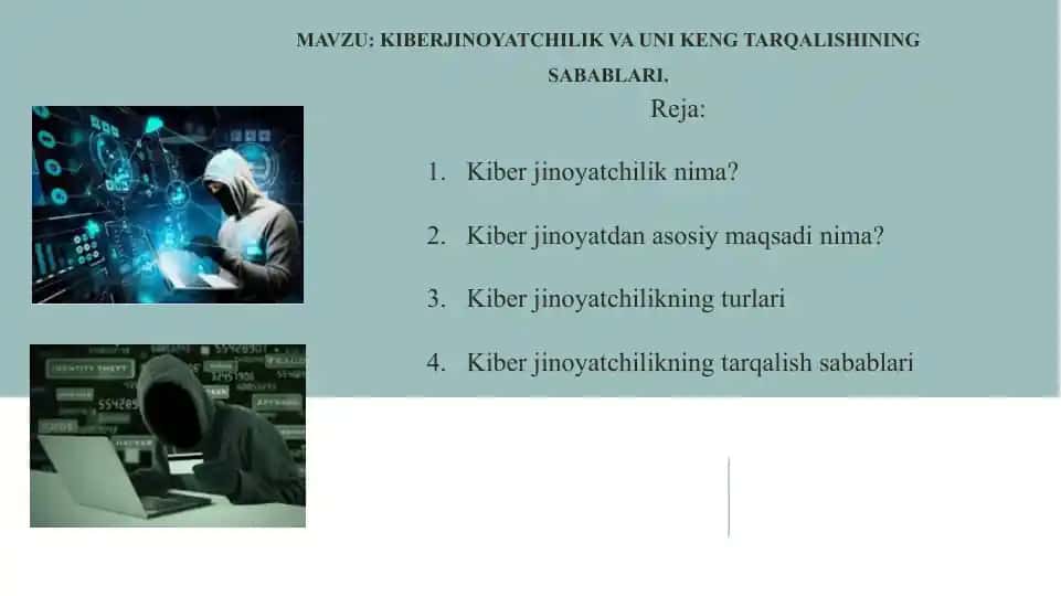 Kiberjinoyatchilik va uning tarqalishining sabablari