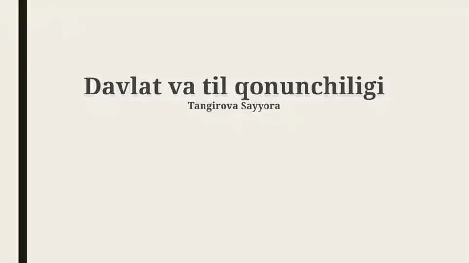 Davlat va til qonunchiligi