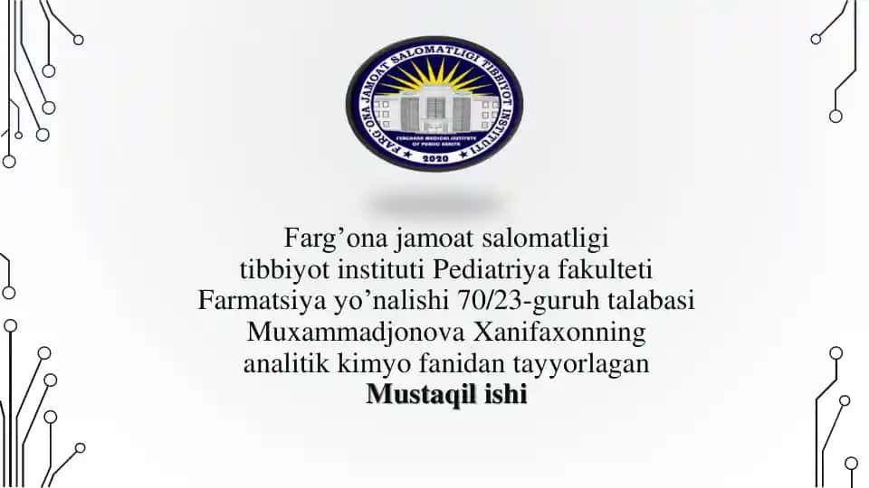 MURAKKAB K2NH4PO4, KALSO4, NH4FE(SO4)2 QURUQ TUZLARINING TIZIMLI TAHLIL CHIZMASI