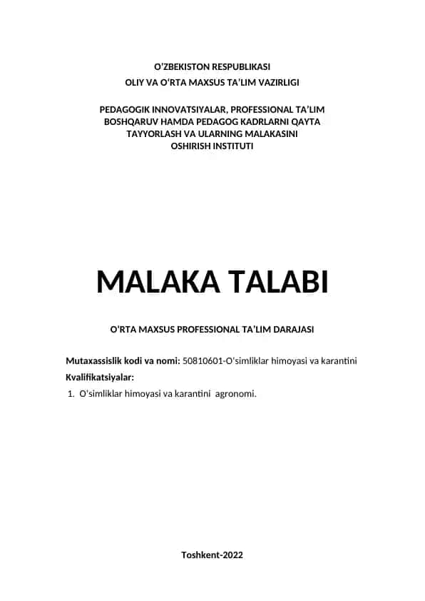 O‘simliklar himoyasi va karantini