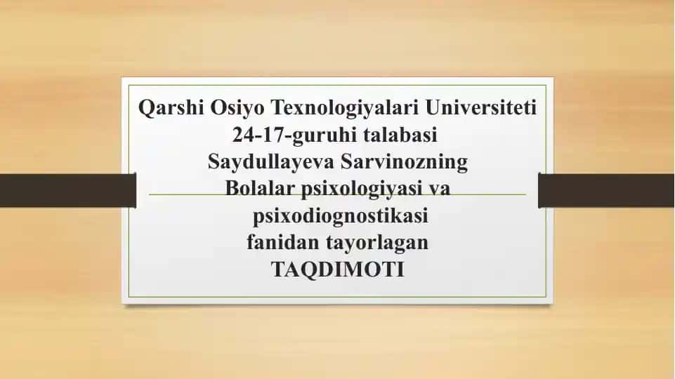 Diqqatni diagnostika qilish metodlari