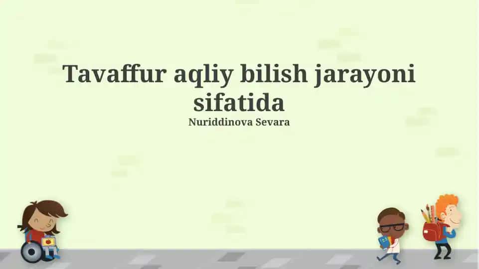 Tavaffur aqliy bilish jarayoni sifatida