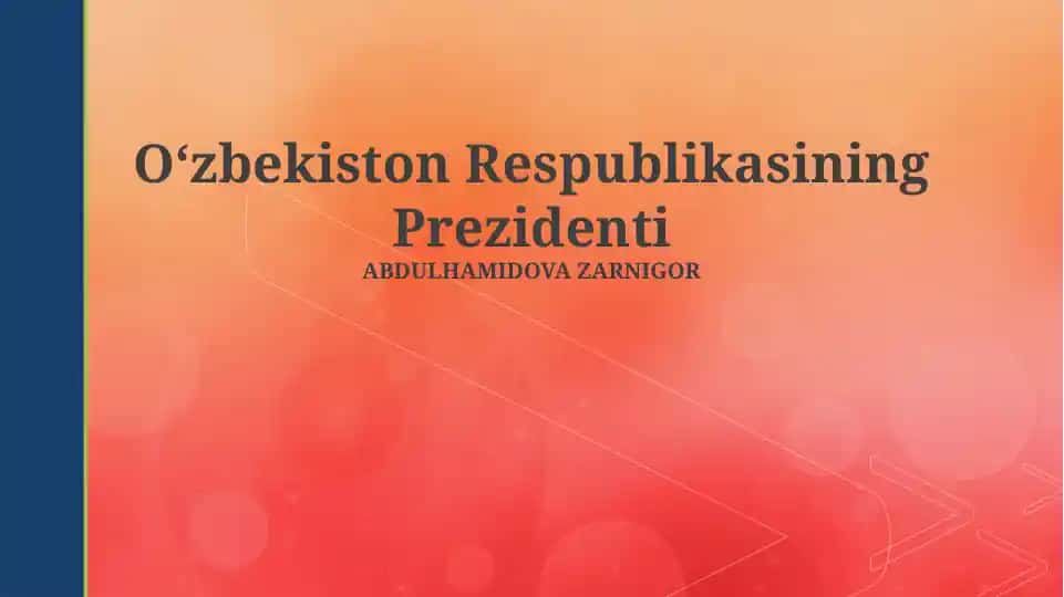 Prezidentning Vazifalari