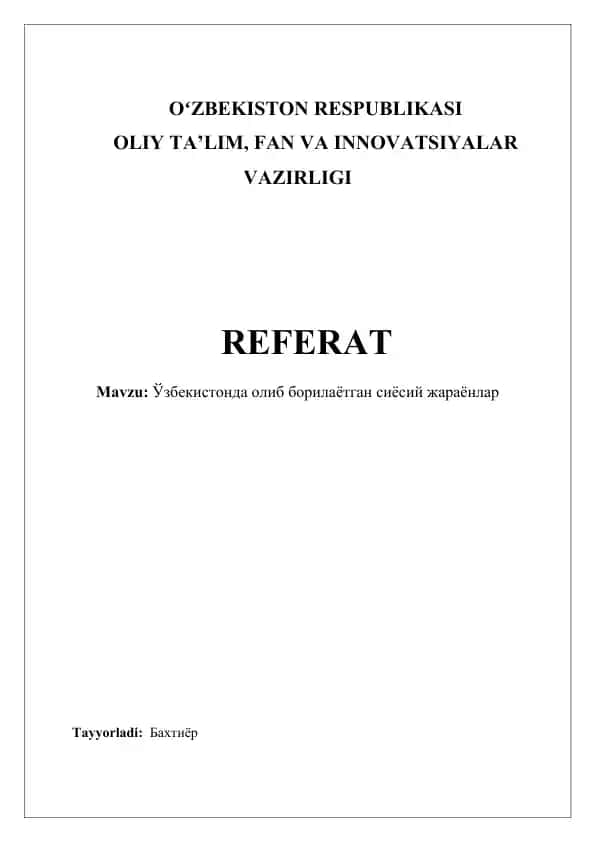 Oʻzbekistonda siyosiy jarayonlar